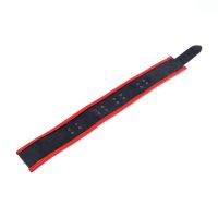 Red Leather Halsbånd i læder med 3 D-ringe - Rød/Sort, billede 4