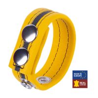 Red Leather Tippy - Skórzany pierścień erekcyjny - Żółty