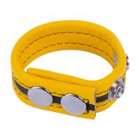 Red Leather Tippy - Skórzany pierścień erekcyjny - Żółty, zdjęcie 2