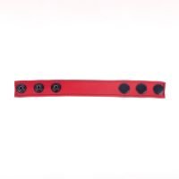 Red Leather Cocky - Regulowany skórzany cockring - Czerwony, zdjęcie 3
