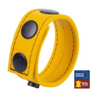 Red Leather Cocky - Cockring em Pele Ajustável - Amarelo