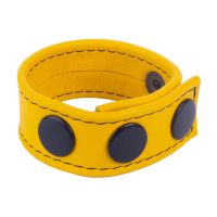 Red Leather Cocky - Cockring em Pele Ajustável - Amarelo, imagem 2