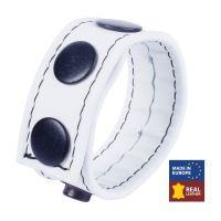 Red Leather Cocky - Cockring en cuir réglable - Blanc