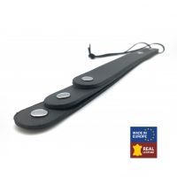Red Leather Palmatória em Pele com 3 Tiras - 39,5 cm - Preto