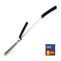 Red Leather Piska - Metall och läder - 70,5 cm - Svart/Silver