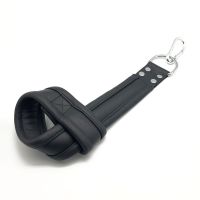 Red Leather Leather Suspension Handcuffs - Black - RL-29364, picture 2