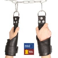 Red Leather Manette da Sospensione in Pelle - Nero