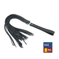 Red Leather Pejcz martinet ze skórzanymi rzemieniami - 75 cm - Czarny
