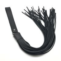 Red Leather Pejcz martinet ze skórzanymi rzemieniami - 75 cm - Czarny, zdjęcie 2
