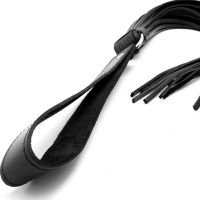 Red Leather Pejcz martinet ze skórzanymi rzemieniami - 75 cm - Czarny, zdjęcie 4