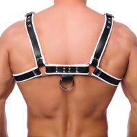 Harnais Premium en cuir Red Leather - L/XL - Noir/Blanc, photo 2