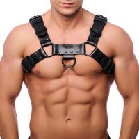 Red Leather Harness Bulldog in Pelle - L/XL - Nero