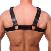 Red Leather Harness Bulldog in Pelle - L/XL - Nero, immagine 2