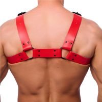 Red Leather Arnês de Pele Bulldog - S/M - Vermelho, imagem 2