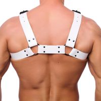 Red Leather Bulldog Läderharness - L/XL - Vit, bild 2