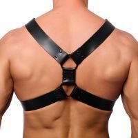 Red Leather Harness in Pelle Right - L/XL - Nero, immagine 2