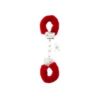 Shots Toys Furry Handcuffs - Red