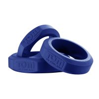 XR Brands Set de 3 cockrings en silicone - Bleu