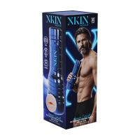 XKIN Metallix - Ronan Cobalt - Masturbator latarka z wibracjami i ssaniem - Usta - 660g - Niebieski/Cielisty, zdjęcie 6