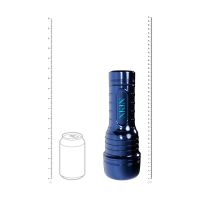 XKIN Metallix - Ronan Cobalt - Masturbator latarka z wibracjami i ssaniem - Usta - 660g - Niebieski/Cielisty, zdjęcie 5