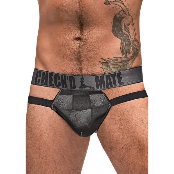 Male Power Checked Mate Cut-Out Jockstrap - L/XL