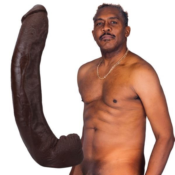Doc Johnson Dredd - Realistisk ULTRASKYN dildo - 34 cm - Chokolade