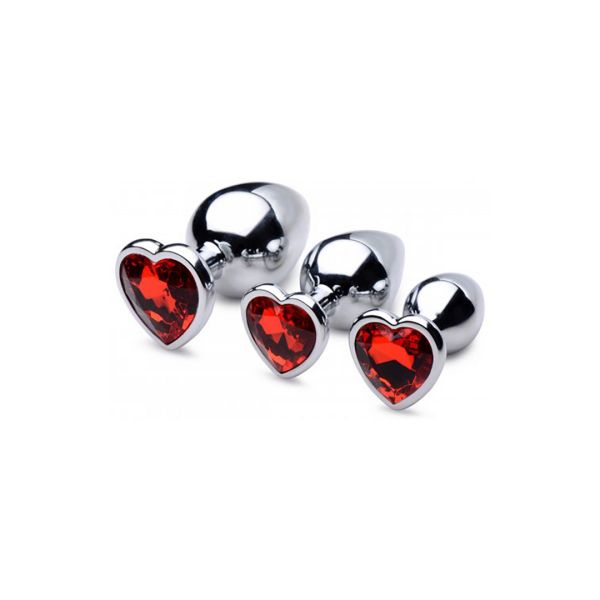 XR Brands Red Heart - Butt Plug Set