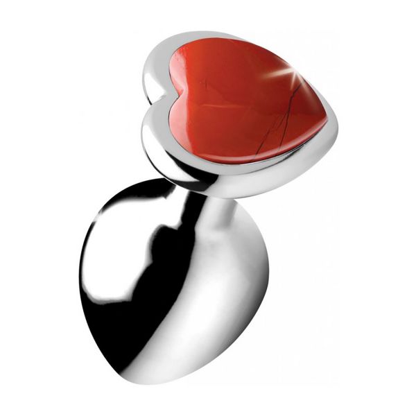 XR Brands Red Jasper Heart - Plug anal bijou - Medium