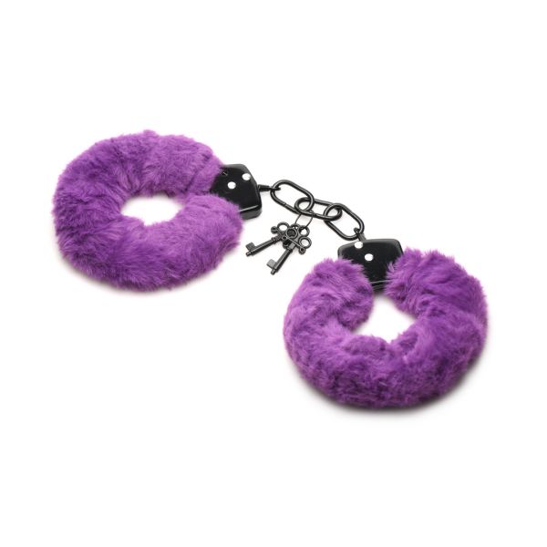 XR Brands Menottes fourrure - Violet