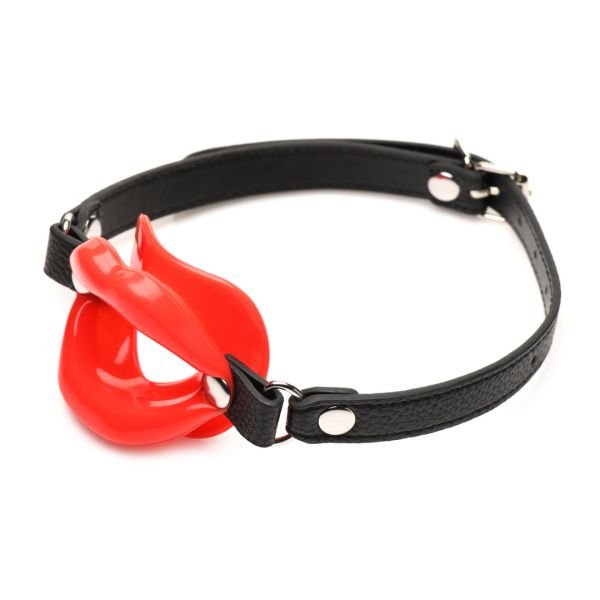 XR Brands Juicy Lips - Mordaça de Boca Aberta em Silicone - Vermelho