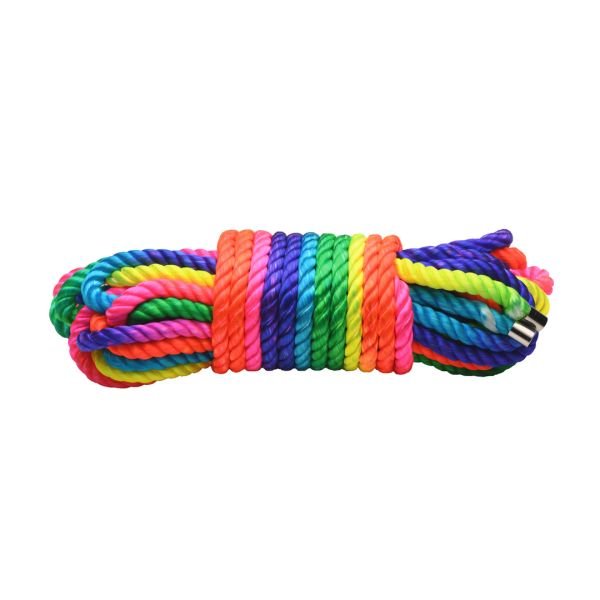 XR Brands Rainbow Rope bondagetau - 9,8 m