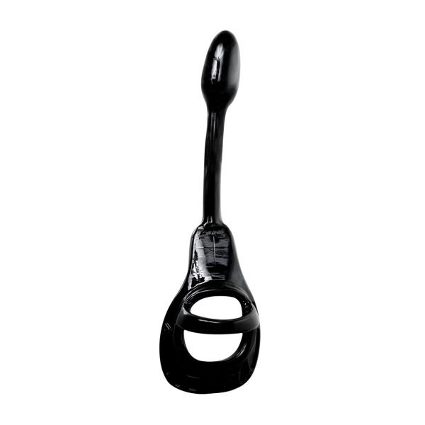 PerfectFitBrand Armor Tug Lock - Cockring con Ball Strap e Plug Anale - Taglia S