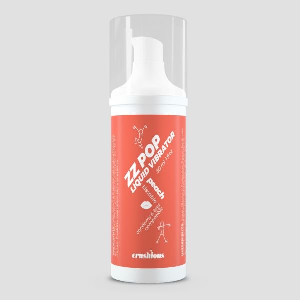 Crushious ZZ Pop - Kyssevenlig flydende vibrator - Fersken - 30 ml