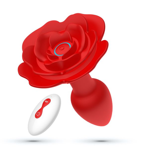 Crushious Giulietta - Roterende Anal Rose Plug med fjernbetjening - Rød