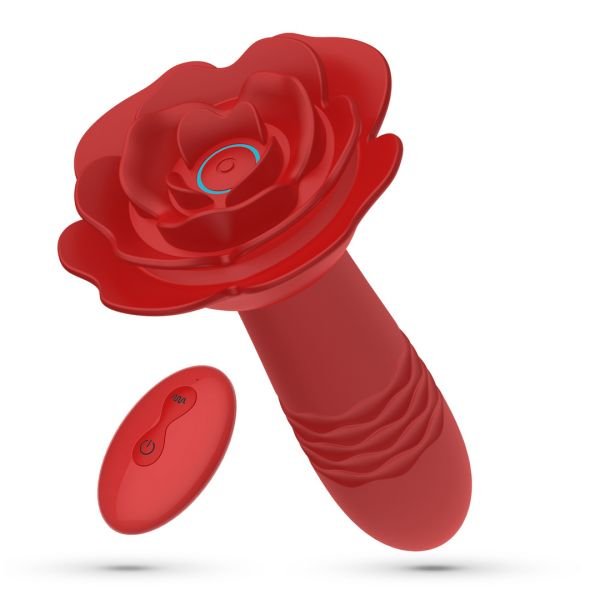 Crushious Romeo - Thrusting Anal Rose Plug with Remote Control - Red
