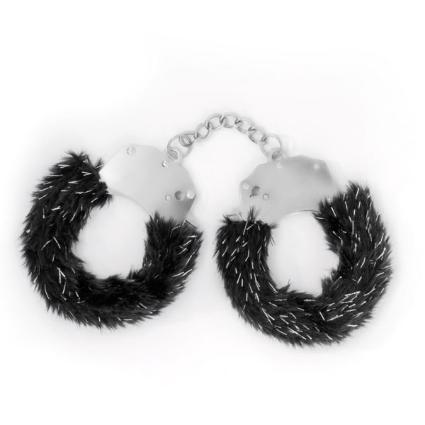 Crushious Spangle - Metal Handcuffs with Plush - Black