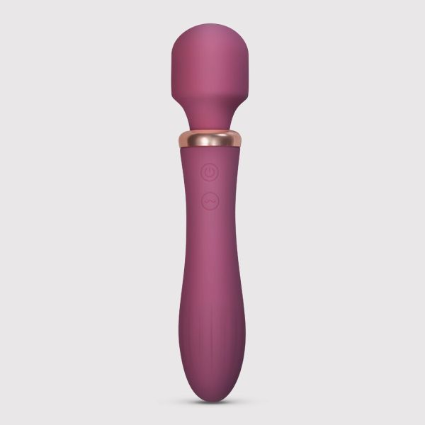 Crushious Jinx Dual Wand Massager with Heating - Wine Red