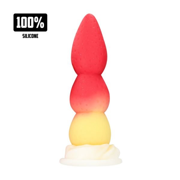 Fiction Cocks Whipped Berry - Silicone Butt Plug - Red/Yellow