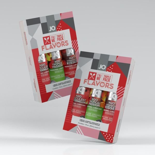 JO Tri-Me Triple Pack - Flavors - Gavesæt med tre glidecremer - 30 ml