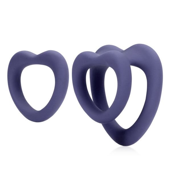 Loveline Set de cockrings cœur - Violet Storm