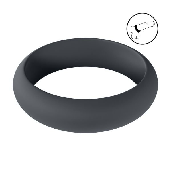 Levelz Wide O Cockring em Silicone - XL - 50mm - Preto