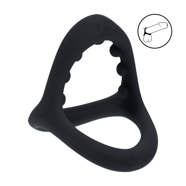Levelz Soft Bead Grip Penis- og pungring i silikone - Sort