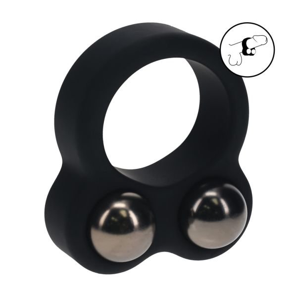 Levelz Cockring com Peso Duplo em Silicone Líquido - Preto