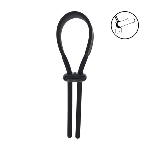 Levelz Cockring Lasso Ajustável Largo em Silicone - 5mm - Preto