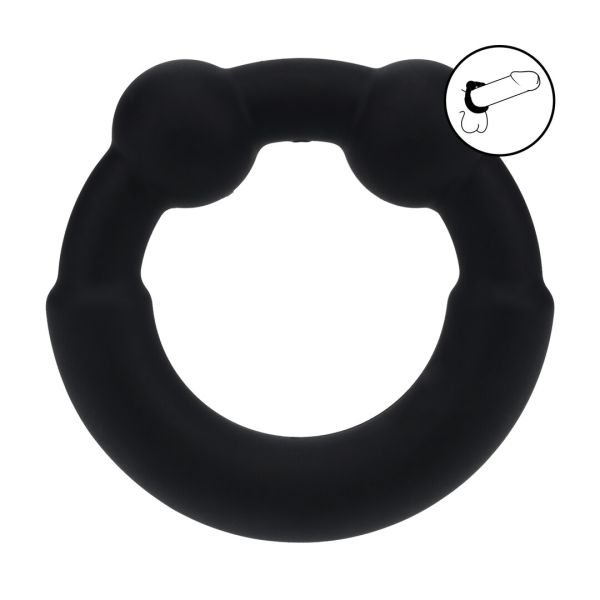 Levelz Cockring em Metal e Silicone - Preto