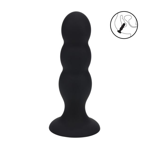 Levelz Plug Anal Tri Rattle em Silicone Líquido - L - Preto