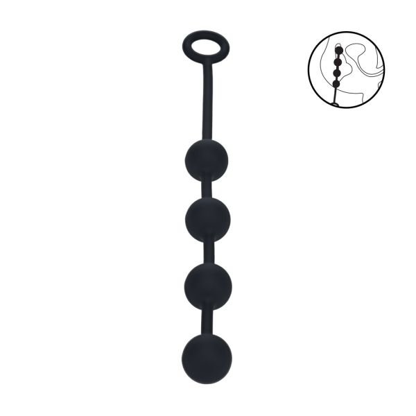 Levelz Round Analkugler i silikone - M - 30mm - Sort