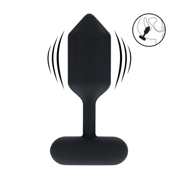 Levelz Hexagonal Vibrating Silicone Anal Plug - M - Black
