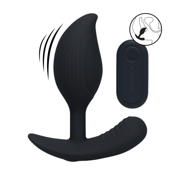 Levelz Remote Control Vibrating Liquid Silicone Anal Plug - Black