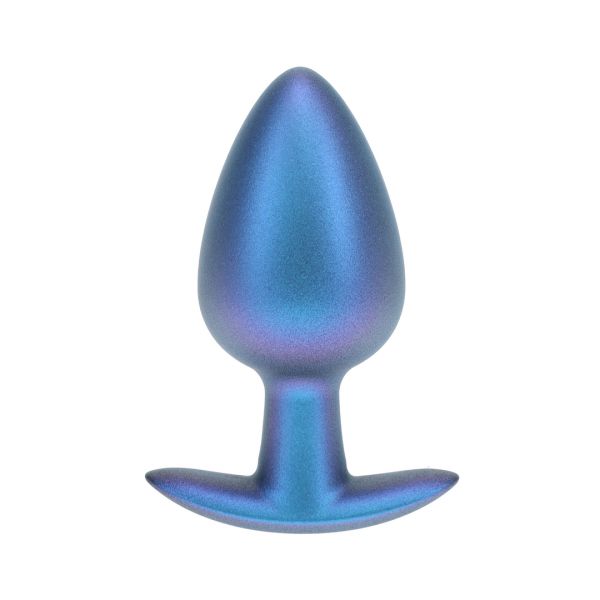 Ouch! Plug anal en silicone lisse - Large - 8,9 cm - Bleu métallisé
